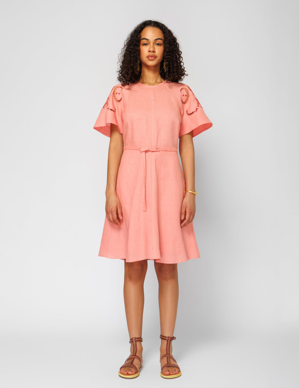 IPHIGENIA CUT EMBROIDERED MINI DRESS - WEB EXCLUSIVE